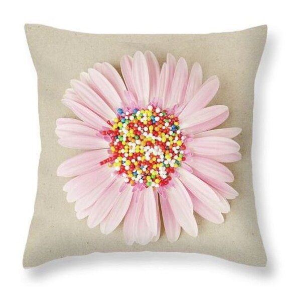 Pillow Throw Pillow Little Girl Room Decor Girls Pillow Colorful Pillow Pink Flower Image Teen Girls Room Decor Bedroom Accessories