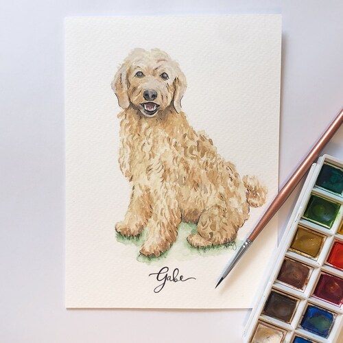 Custom Pet store Portrait Watercolor Painting