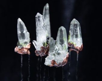 Raw quartz crystals hair pin Witchy hair jewelry Fairycore hair piece Copper electroformed crystal Gemstone hair accessories