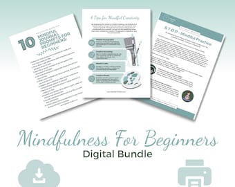 Mindfulness Beginners Pack – 25 Printable Pages for Mindfulness Exercises, Journaling, Photography & Daily Practice (Digital Download)