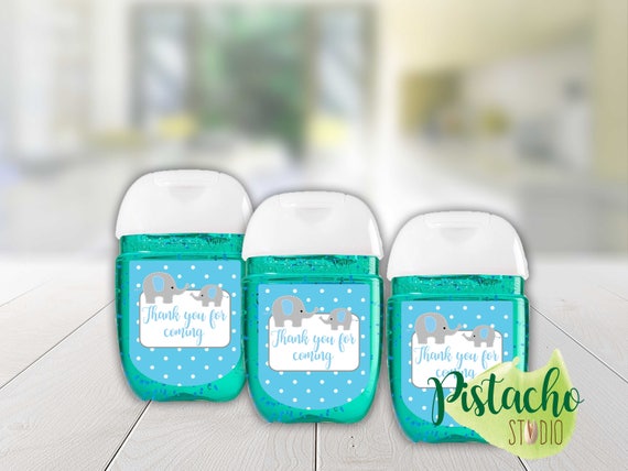 printable boy baby shower sanitizer labels pocketbac favors etsy