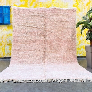 All sizes light Pink Beni ourain rug, Authentic custom Moroccan rug, Berber carpet, Genuine Wool rug