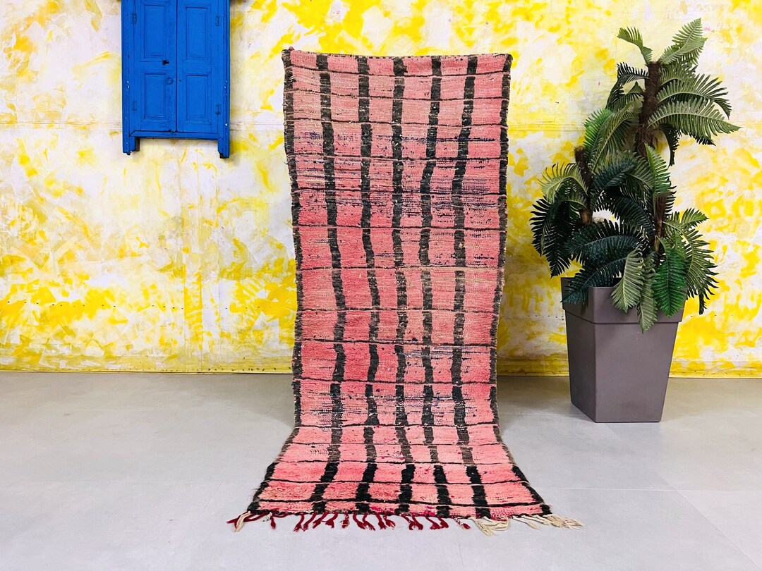 3x7 Attractive Handmade Rug Runner Moroccan Hallway Vintage Rug Berber Rug Antique Berber Runner