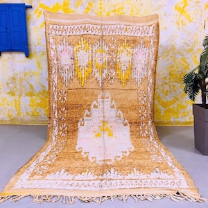 Vintage Beni Mguild rug, Authentic Moroccan Rug 5x8 ft