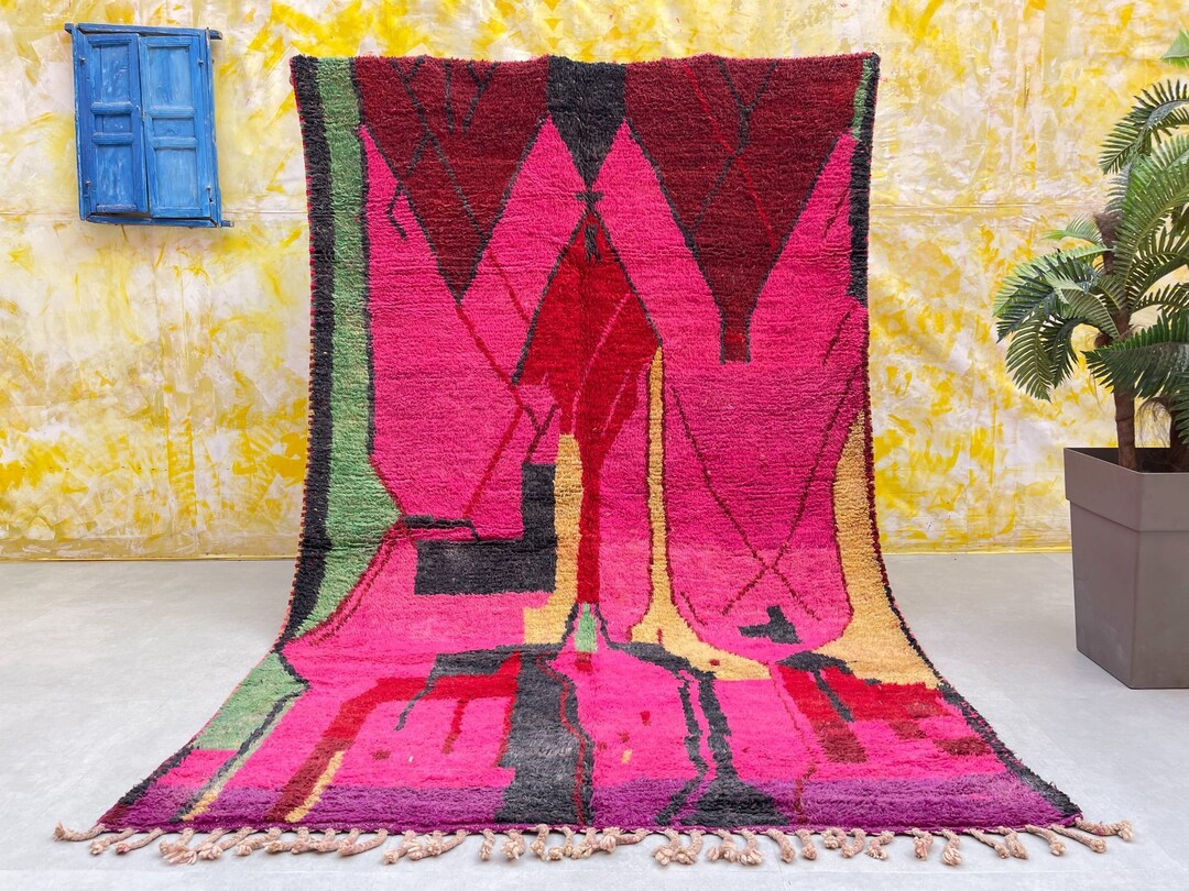 6x10 Antique Boujad Moroccan Rug Vintage Moroccan Carpet Living Room Berber Rug Boho Rug