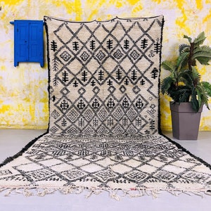 Vintage Moroccan rug 6.6 FT x 13.7 FT- hand knotted berber rug - boujaad rug - moroccan area rug - wool rug - morocco rug - vintage rug 6x13