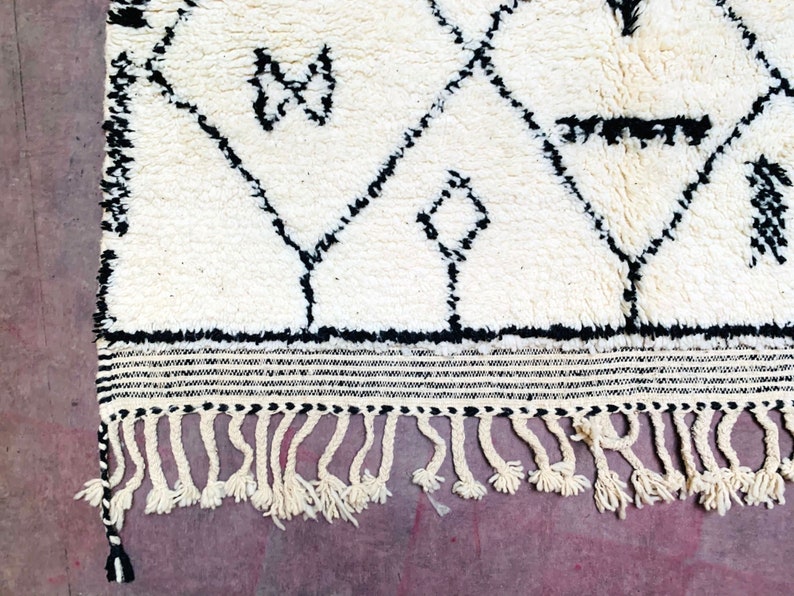 Custom size area rug, Authentic Moroccan Beni ourain wool carpet, Handmade image 7