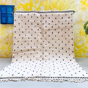 Custom sizes Dotted Moroccan rug, Authentic Beni ourain carpet, Handmade in Morocco, Free Shipping