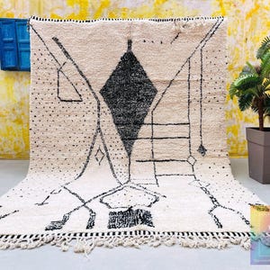 Tappeto berbero marocchino - tappeto Beni Ourain - tappeto berbero tutto in lana - tappeto personalizzato - tappeto fatto a mano - vera lana di agnello - tappeto in lana berbera
