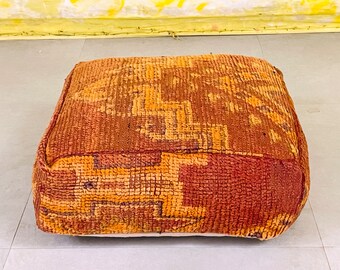 Morocco Kilim Pouf, Outdoor Furniture Pouf, Vintage Moroccan Ottoman, Outdoor Chair Pouf, Yoga Meditation Poof, Outdoor Kilim Poufs