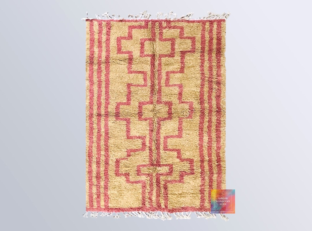 Moroccan Rug 6x9 Handmade Beni Ourain Style 6.2 Ft X 9.2 Ft Area Rug