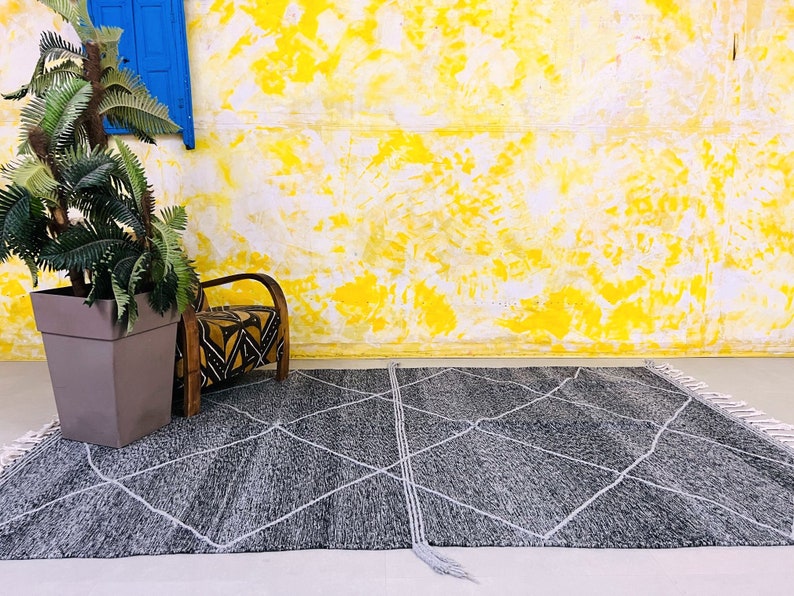 6x10 Alfombra tejida plana marroquí única alfombra kilim bereber imagen 3
