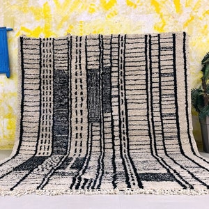 Large Area Rugs Bedroom, Beige Beni Ourain Rug, Custom Moroccan Rug, HandKnotted Wool Rug, Morrocan Carpet, Handmade Home Decor Bohemian