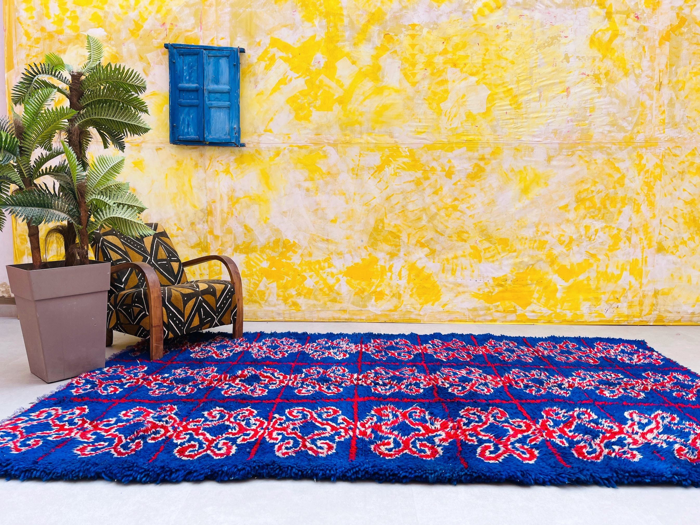 Antique Moroccan Rug 6.2 FT X 11.1 FT Area Rug Vintage Etsy