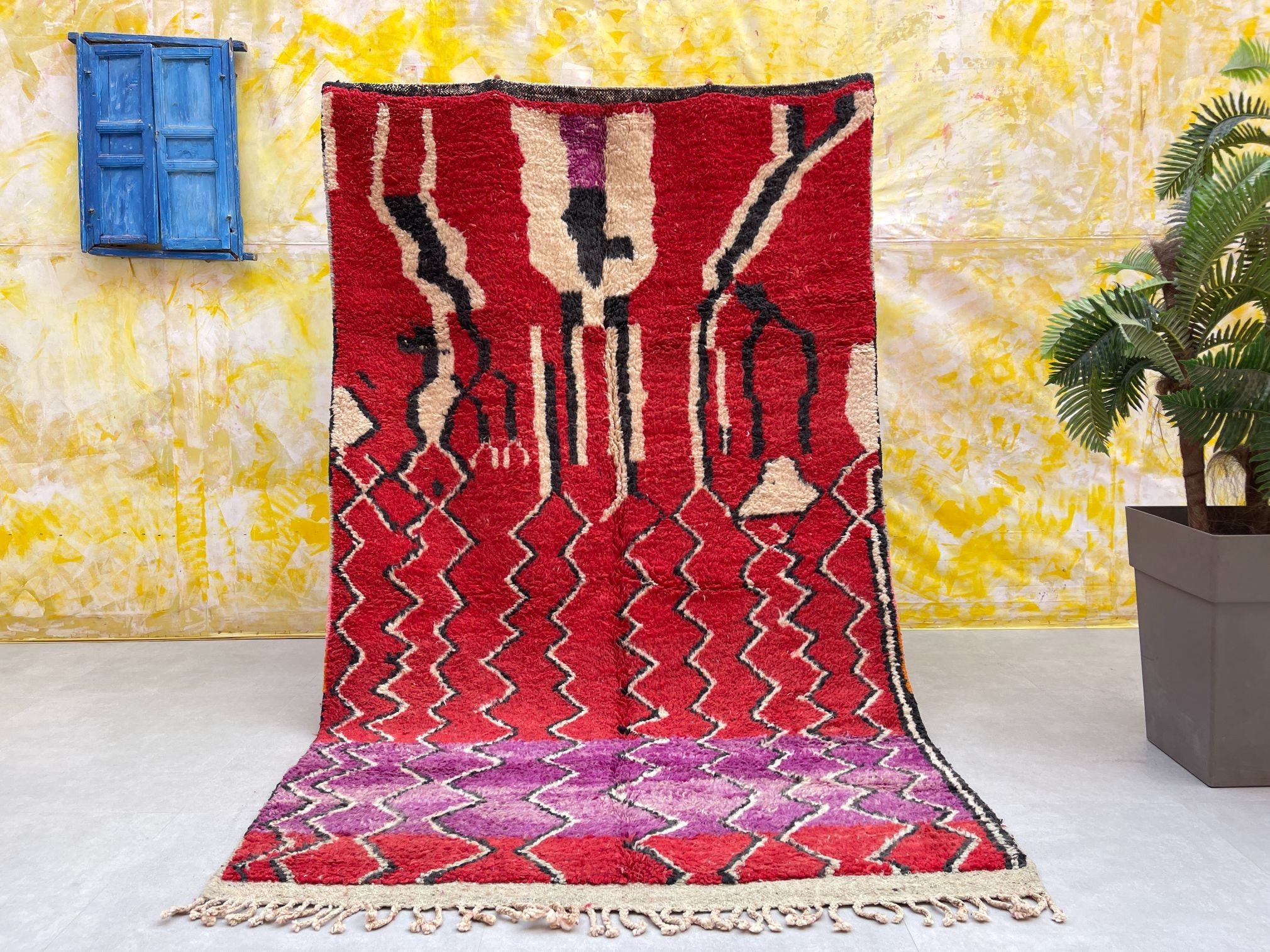 Vintage Tapis Rouge Marocain