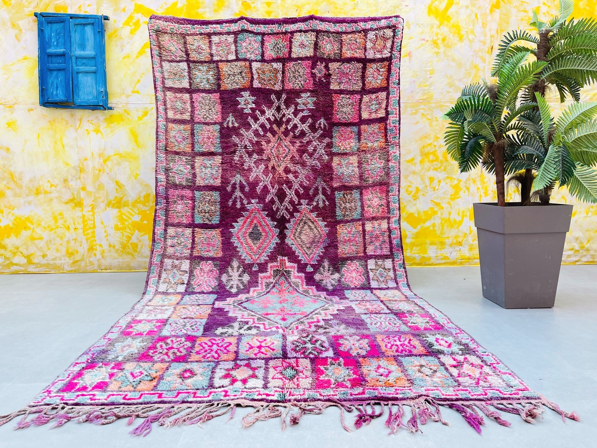 Vintage Boujad rug 5.9 FT x 11.7 FT Morocco rug Moroccan Etsy