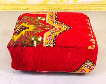 Moroccan style, Camping pillow cover, Garden pouffe, Throw pouf, Kilim beanbag, Ottoman cushion pouf, Boho decor pouf