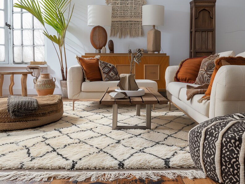Moroccan Handmade Rug: Timeless Beauty for Your Space Vintage Artistry in Every Thread zdjęcie 2