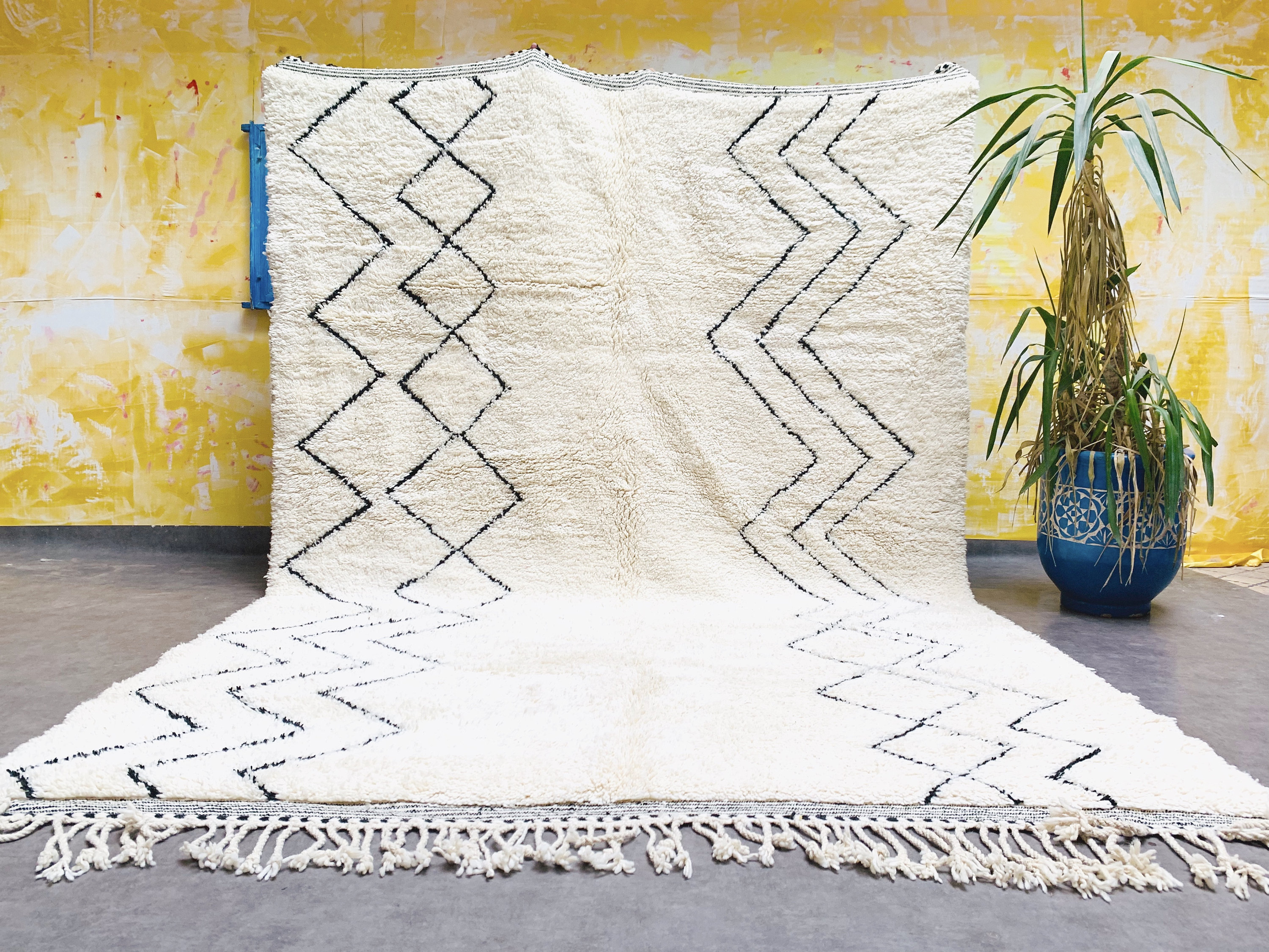 Large Moroccan Area Rug - Beni Ourain Rug - Berber Morocco Rug