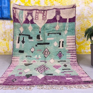 Tapis fait main - Tapis vintage marocain - Authentique tissé à la main - Carpette - Tapis ancien - Tapis berbère 6 x 9