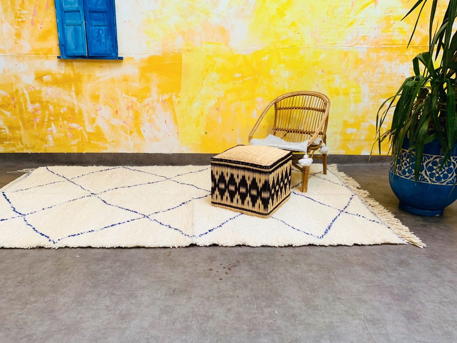 Authentic Blue Beni Ourain rug 5x9 Unique fluffy moroccan Etsy