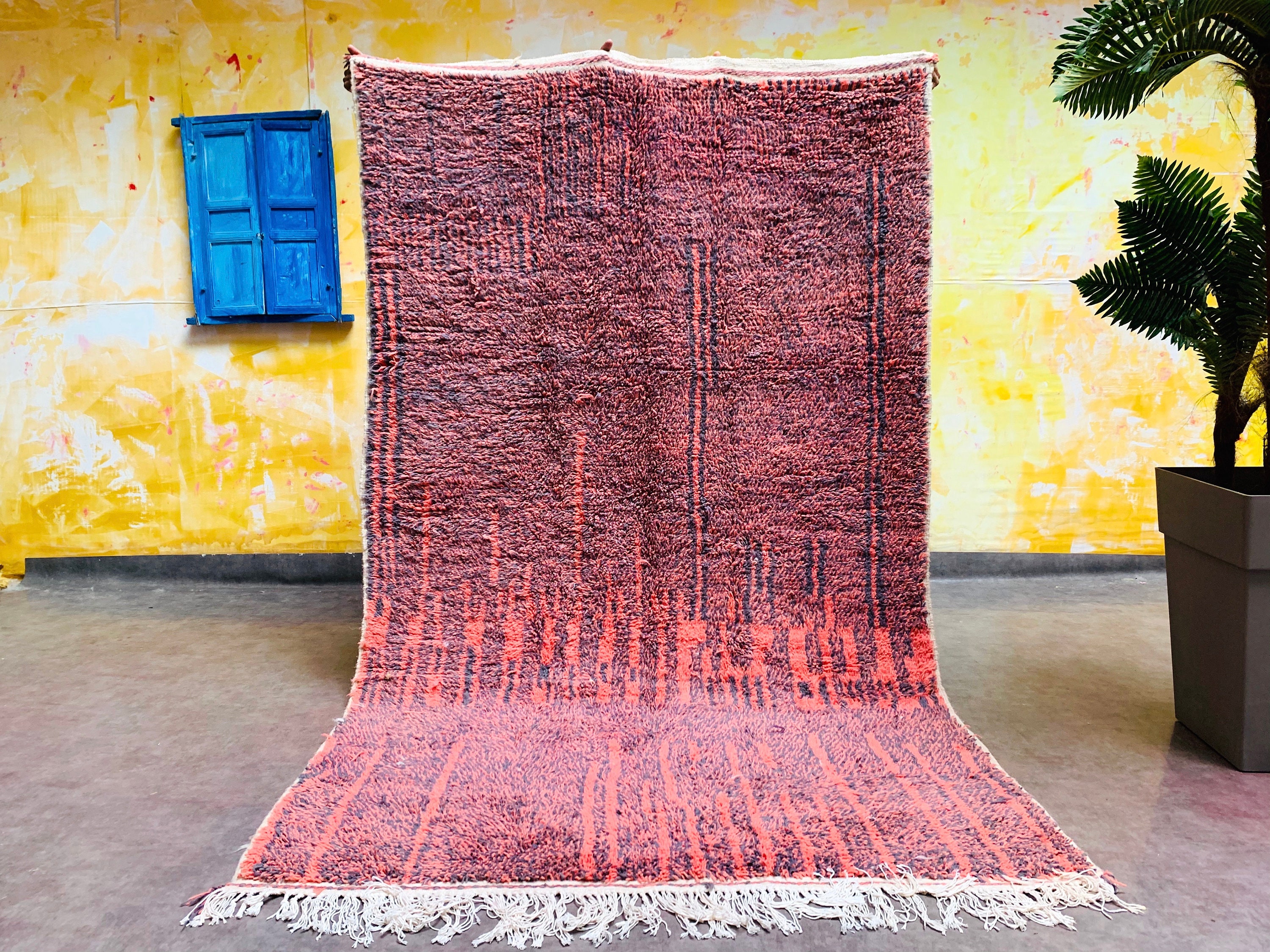 Moroccan 5x8 FT Rug Sheep Wool Handmade Boho Colorful Funky