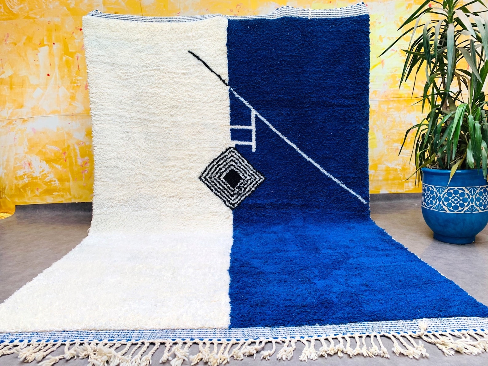 Blue Moroccan Rug 8x12 Old Moroccan Rug Bohemian Rug Beni Etsy