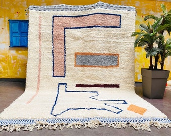 Alfombra Beni ourain de todos los tamaños, alfombra marroquí auténtica personalizada, alfombra bereber, alfombra de lana genuina