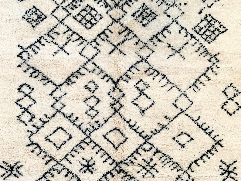 Beni ourain rug, Authentic Moroccan rug, Berber carpet, Genuine Wool rug, Handmade rug, Beni ourain style, Area rug, Tapis berbere, Teppich image 7