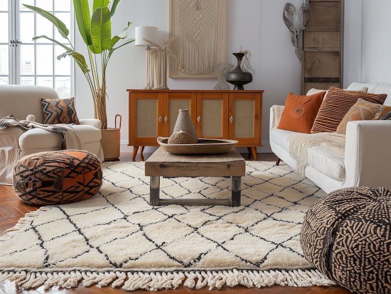 Moroccan Handmade Rug: Timeless Beauty for Your Space Vintage Artistry in Every Thread zdjęcie 1