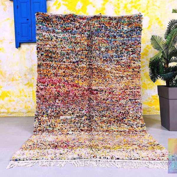 Współczesny dywan marokański chaos 8x10 - beni ourain berberyjski dywan 5x7 - pastelowy dywan wełniany 9x12 - Tapis berbere - ręcznie robiony dywan polka