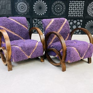 Set of 2 Handmade Armchair, Armchair, Rocking chair, Moroccan Wood Armchair, Reading chair, modern chair, relax vintage style chair