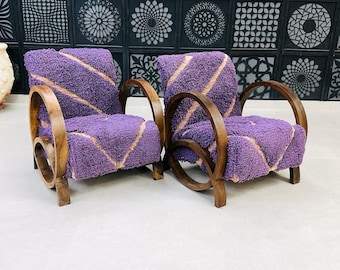 Set of 2 Handmade Armchair, Armchair, Rocking chair, Moroccan Wood Armchair, Reading chair, modern chair, relax vintage style chair