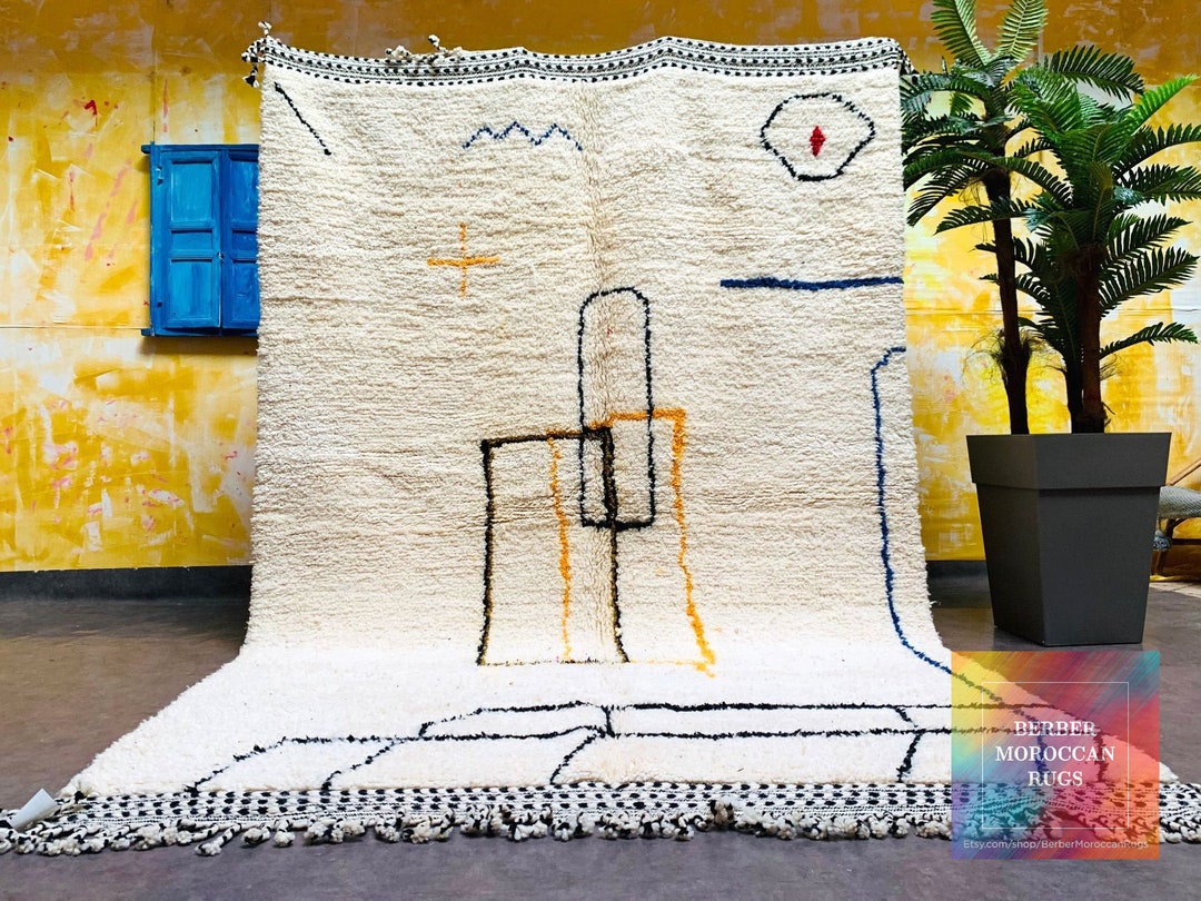 Beni Ourain Rug, Authentic Moroccan Rug, Berber Carpet, Genuine Wool ...