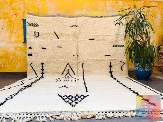 Custom Beni Ourain rug, all wool Berber rug, White Moroccan rug, large rug handmade rug, Moroccan wool rug