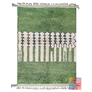 Green carpet Moroccan wool area rug - Christmas rug - Custom small and large rugs