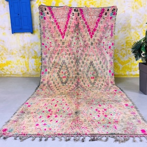Vintage Moroccan Rug 6.1 ft x 12.4 ft | Colorful Tribal Berber Wool Carpet | Abstract Handmade Boho Rug 6x12 | Ready to Ship