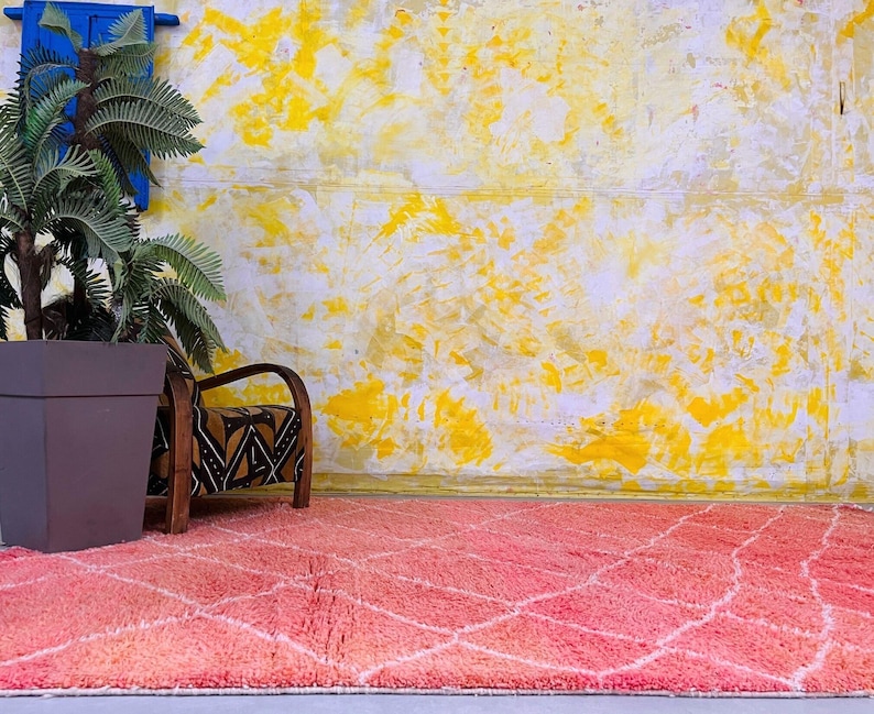 Luxurious Moroccan wool rug adding warmth and texture to interiors.