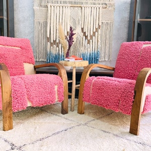Set of 2 Mid century chair, wooden armchair classic chair modern chair, Comfy armchair for living room, Retro chair, relax vintage chair