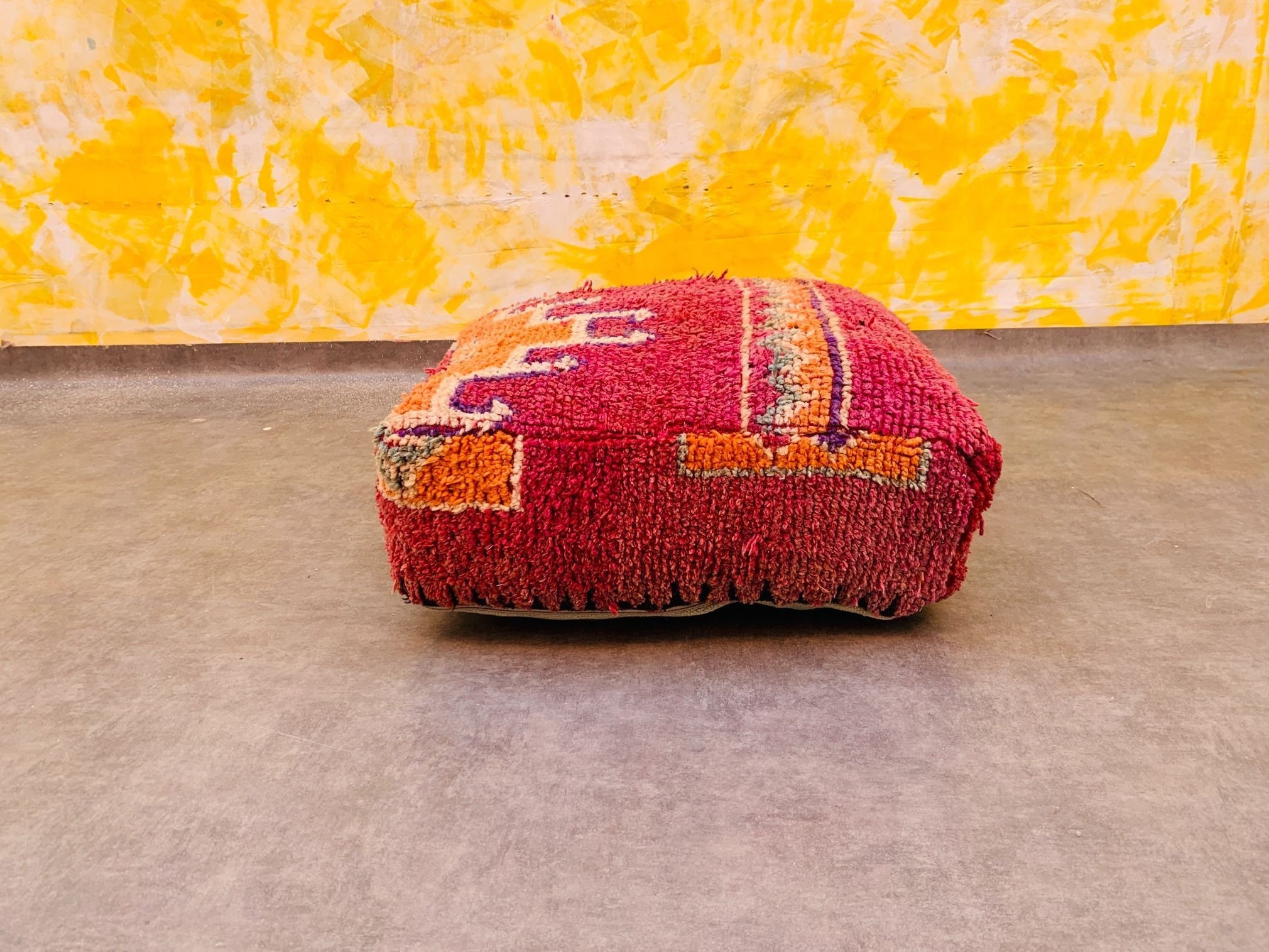 Berber floor cushion top