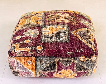 Morocco Kilim Pouf, Outdoor Furniture Pouf, Vintage Moroccan Ottoman, Outdoor Chair Pouf, Yoga Meditation Poof, Outdoor Kilim Poufs