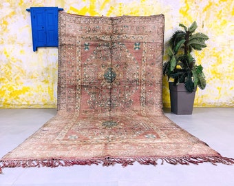 Unique Moroccan rug 6.6 Ft x 11.9 Ft, vintage rug, Boucherouite Rug, Handmade rug, Tapis Berbere, Boho rug 6x12, Berber rug Vintage, Teppich