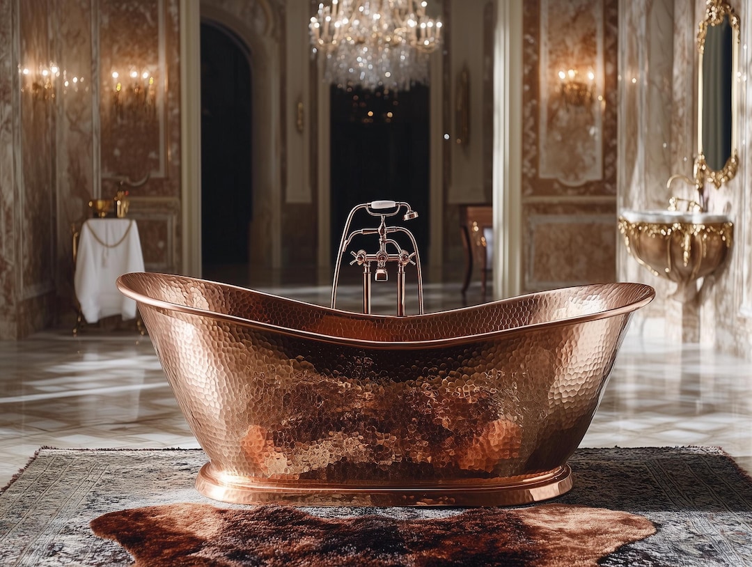 Antique Copper Bathtub - Vintage Freestanding Luxury Tub for Bathroom ...