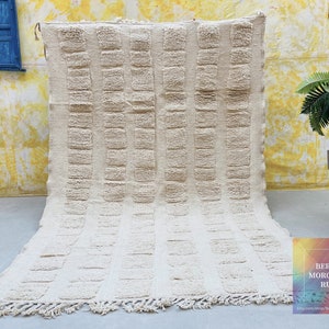 Fluffy Beni ourain rug, Authentic Moroccan rug, Berber carpet, Genuine Wool rug, Handmade rug, Beni ourain style, Area rug, Tapis berbere,