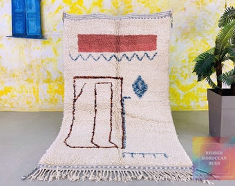 Stunning Morocco rug 5.0 FT x 8.2 FT - Moroccan Berber Carpet - Berber rug - Beni Ourain carpets - 5x8 Area rug - Beni Ouarain