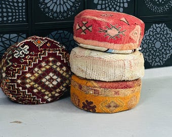 kilim pouf, Multi Color Moroccan pouf, vintage pouf, Beni ouarain pouf, Round pouf, outdoor kilm pouf, Yoga meditation, ottoman pouf