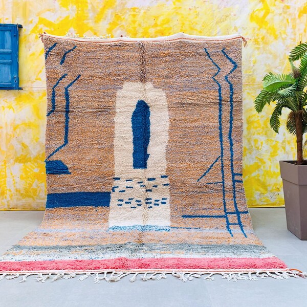Atemberaubende Pastell Marokko Teppich 6,3 FT x 9,3 FT - marokkanische Berber Teppich - Berber Teppich - Beni Ourain Teppiche - 6 x 9 Teppich - Tapis marocain