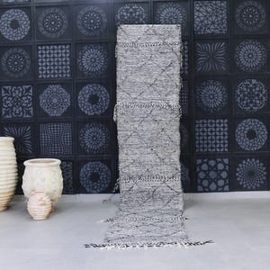 Moroccan Runner Rug 2.7 Ft x 15.8 Ft, Custom Beni Ourain Rug Runner, Berber Rug, Kitchen Runner Rug 2x16