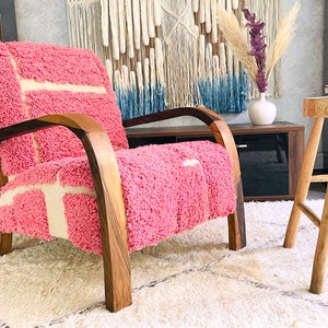 Mid century armchair, Retro lounge chair, modern chair, relax vintage style chair, Handmade wood chair, Moroccan Wood Armchair Gift
