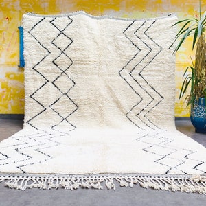 Large moroccan area rug - Beni ourain rug - berber morocco rug - Hand knotted rug - Moroccan wool rug - Living room rug